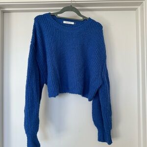 Mustard seed colbalt blue cropped sweater